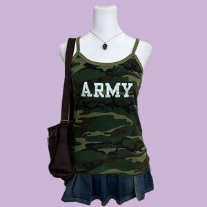 y2k green camo ARMY cami tank top